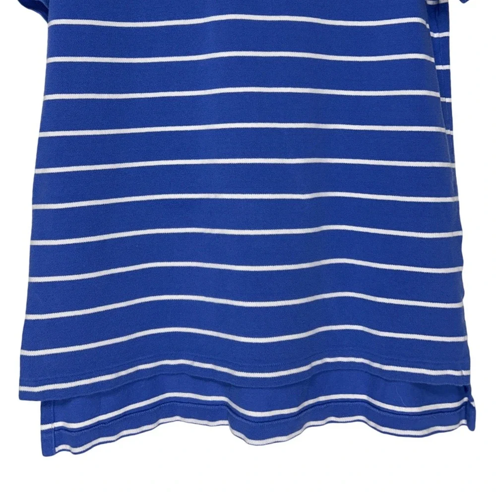 Polo Ralph Lauren Short Sleeve Polo Shirt‎ Blue White Striped Yellow Pony Large